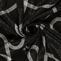 Tissu Satin Imprimé Relief Léopard Sur Fond Noir - Craftine