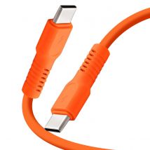 Forever Câble De Charge 3a Et Synchro Usb-c Vers Usb-c 60w 1,8m Orange