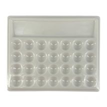 Palette En Plastique - Imitation Porcelaine - 29 Compartiments - 19x15,5cm - Aquarelle - Pavonidea