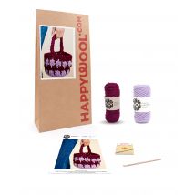 Kit Crochet Sac Emily Aubergine Tu - Pingouin