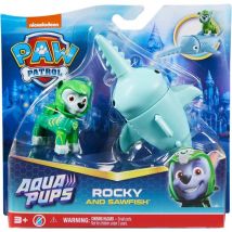 Pat Patrouille Aqua Pups Rocky Et Son Poisson Scie - Figurine Chien - Paw Patrol - Spin Master - 20139322 - Pat Patrouille