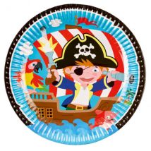 8 Assiettes Petit Pirate Et Ses Amis - RIETHMULLER