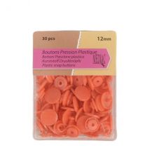 Lot De 30 Boutons Pression 100% Plastique Orange 12mm - My mercerie