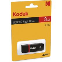 Kodak Clé Usb 8go Classic K102 - Usb 2.0, Compatibilité Universelle, Lecture 15mb/s, Écriture 5mb/s, Compactes 54x12x6mm - Noir - Kodak