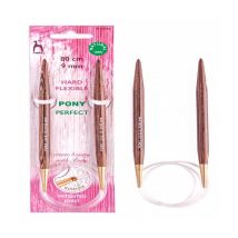 Aiguilles À Tricoter Circulaires Fixes 80 Cm Bois Perfect Du N°3 Au 10 - Pony Taille N°9