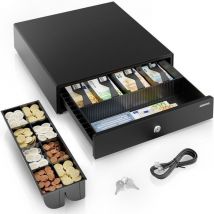 Tiroir Caisse 42x41x10 Cm- Compatible Avec Caisse Enregistreuse Rj11, 8 Compartiments Monnaie & 4 Billets, Métal Robuste- Acropaq - Acropaq
