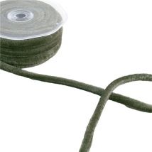 Bobine 10m Cordon Velours Vert Kaki 8mm - My mercerie