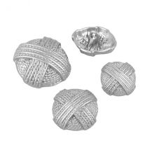 Lot De 6 Boutons Boule Argent - My mercerie