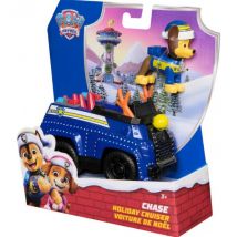 Pat Patrouille Noël Chase Avec Son Camion De Police - Figurine Chien Policier - Spin Master - 20114321 - Pat Patrouille