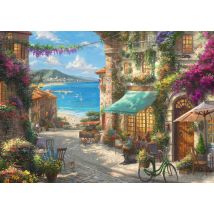 Puzzle 1000 Pièces - Thomas Kinkade - Café Sur La Côte Italienne - Schmidt Spiele