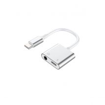 Force Power Adaptateur 2 En 1 Usb-c Vers Jack 3.5mm/usb-c Renforcé Blanc