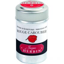 6 Cartouches D'Encre - Rouge Caroubier - Pour Stylos Plume Et Roller - Herbin - Jacques Herbin