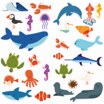 Gommettes - Animaux De La Mer - Pour Enfant - 480 Stickers - Repositionnable - Cléopâtre - Surdiscount