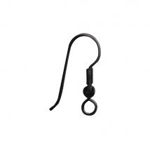 Crochets D'Oreille En Laiton, Noir, 20mm, 4 Pces - Rayher