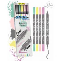 Feutres - Calligraphie - Double Pointe - 2mm Et Pinceau - 5 Couleurs Pastel - Online