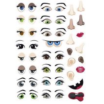 124 Gommettes Adhésives - Yeux Et Visage - Graine Creative