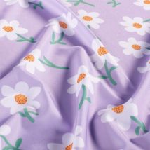Tissu Lycra Maillot De Bain Rita Sur Fond Violet - Au Mètre - Craftine