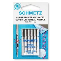 Aiguilles Super Universelle Pour Machine À Coudre - 130/705h-su Dimension 100/16 - 5 Pces - Schmetz Bleu - Schmetz