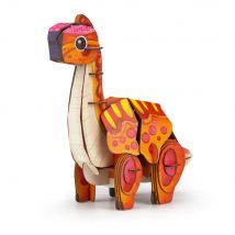 Mieredu Puzzle 3d Construction&son: Dino / Brachiosaure 11,43x5,8x11,83cm, Avec Son, Fonctionne Sur Une Piles bouton Cr2032 (incl.), En Boîte 
