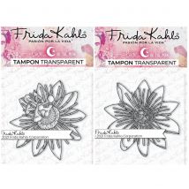 2 Tampons Transparents - Passiflore 1 + Passiflore 2 - 9,5 X 6,5 Cm - Love in the moon