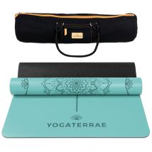 Tapis De Yoga Vert Antidérapant Éco-durable Pu-caoutchouc Naturel Mandala Premium 183x68x0,4cm + Sac - Yogaterrae