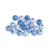 Assort. Perles En Bois , Fsc 100%, 8mm , Tons Bleu Clair, Polies, 84 Pces - Rayher