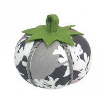 Tomates Porte Épingles Imprimé Feuilles Blanches Et Grises 8cm - MyMercerie