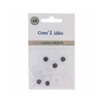 Oeil Mobile Ovale Noir/blanc Peluches 12x9mm En Lot De 8 - 3bcom Blanc - Com 1 Idée