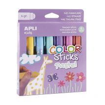 Color Sticks, 6 G 6 U. - Couleurs Pastel - Apli