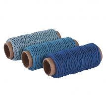 Kit Cordons De Chanvre, 1mm Ø, Tons Bleus, 3 Couleurs À 12m, 36m - Rayher