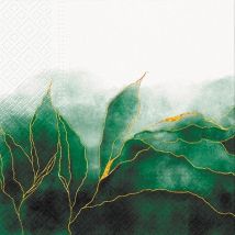 Lot De 4 Serviettes En Papier Découpage Collage 33 Cm Feuillage Abstrait D 100 - Paw deco collection