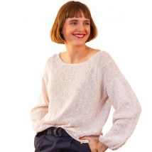 Pull Salix - Kit Tricot Taille L Et Xl Nacre Aiguilles N°3,5 - Tricotez-moi