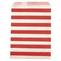 Sachet En Papier Convient Pour Aliments, 12,9x16,8cm, Rayé Rouge, 25 Pièces - Rayher