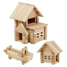 Jeu De Construction En Bois Maison Avec Garage 75 Pièces Igroteco - Igroteco