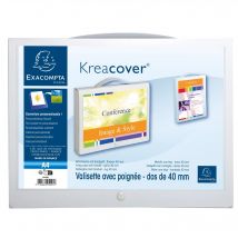 Valisette À Poignée Amovible Polypropylène Opaque 8/10e Krea Cover - 24x32cm - Blanc - X 10 - Exacompta