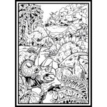 Tableau Velours A Colorier Triceratops Météorite Sericolor