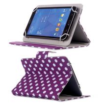 Housse Universelle Tablette Tactile 7 Pouces Violet À Pois Blancs Rabat Pression Yonis - Yonis
