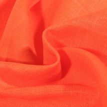 Tissu Lin Uni Orange - Au Mètre - Craftine