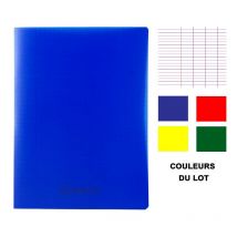 Lot De 4 Cahiers - 24x32(cm) - Grands Carreaux - 96 Pages - Couverture En Polypro Bleu,jaune,rouge,vert - Sans Spirale - Hamelin - Surdiscount