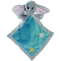 Dumbo L'Elephant Doudou Plat Gris Et Bleu 20 X 20 Cm - Peluche Disney - Nicotoy - Nicotoy
