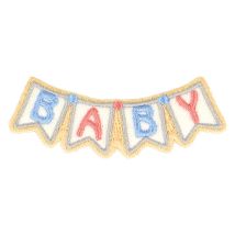 Ecusson Thermocollant Bébé Guirlande Baby 6,5cm X 1,5cm - MyMercerie