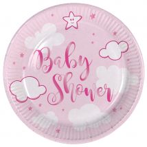 8 Assiettes Baby Shower Fille - Annikids