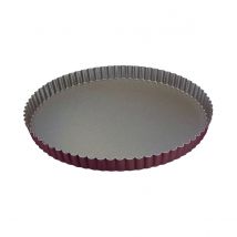 Tourtière Ronde Cannelée - Antiadhérente - Fond Fixe - Ø260/240 Mm H25 Mm - Gobel