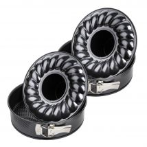 Ensemble De 2 Moules À Manqué Et À Savarin Double Fond 24 Cm Zenker Black Metallic