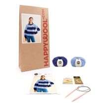 Kit Tricot Pull Femme Step Marine & Bleu Lavande 42/44 - Pingouin