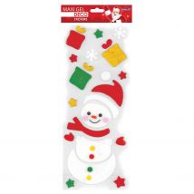 Stickers Gel Noël Pour Fenêtres - Bonhomme De Neige Joyeux - Global Gift