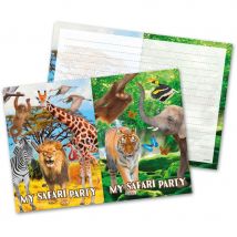 8 Invitations Safari Party - Annikids