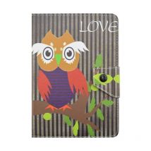 Housse Protection Tablette 7 Pouces Support Horizontal Motif Chouette Et Rayures Yonis - Yonis
