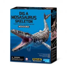 4m Kidzlabs: Deterre-ton-dinosaure (mosasaurus), Squelette Dans Un Bloc De Plâtre, Boîte 17x22x6cm, 8+ - Version Anglaise