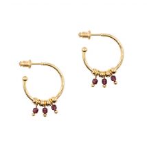 Boucles D'Oreilles Karia En Pierres Grenat - SLOYA